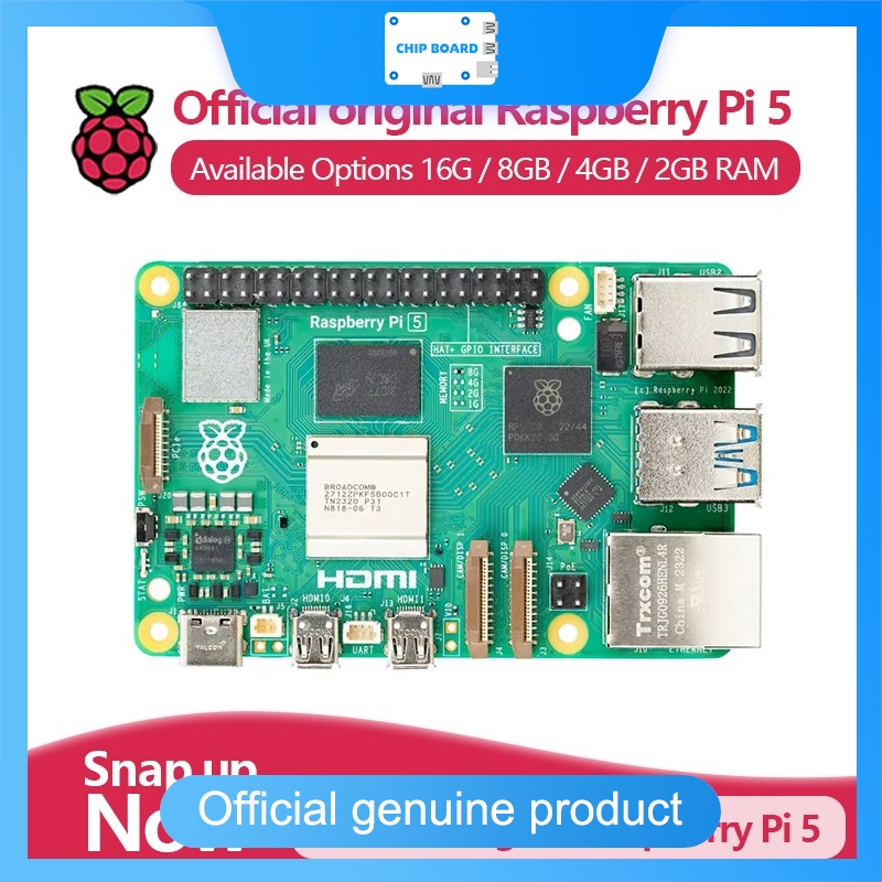 Raspberry Pi 5 8Gb Kit - คอมพิวเตอร์บอร์ดเดี่ยว Raspberry Pi 5 รุ่นทางการ, Cortex-A76,